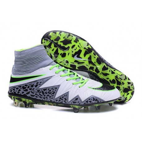 Scarpini da Calcetto Nuovi 2016 Nike HyperVenom Phantom II FG Bianco Nero Verde