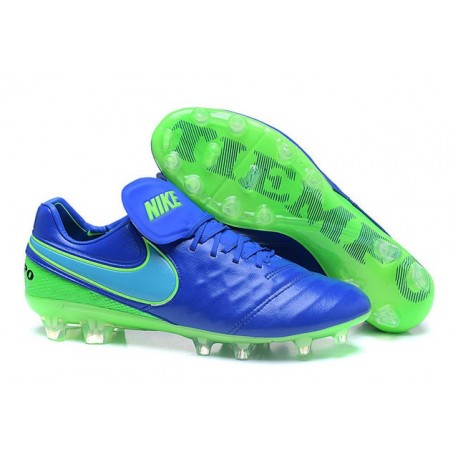 Nike Scarpette da Calcio 2016 Tiempo Legend 6 Tech Craft FG Blu Verde