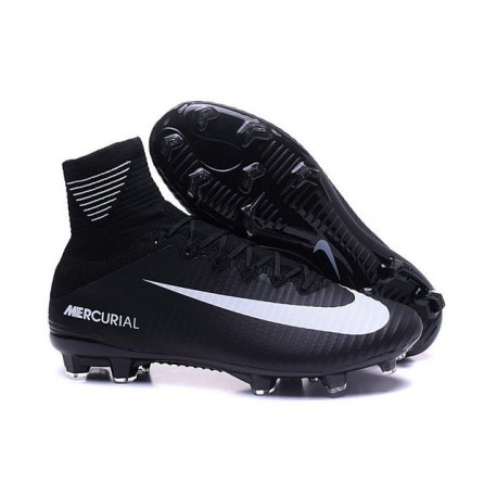 Nike Mercurial Superfly V FG ACC Nuove Scarpa da Calcetto Nero Bianco