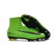 Nike Mercurial Superfly V FG ACC Nuove Scarpa da Calcetto Verde Nero