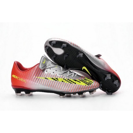 Scarpini Calcetto Nike Mercurial Vapor XI FG Uomo Metallico Rosso Giallo