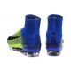 Nike Mercurial Superfly V FG ACC Nuove Scarpa da Calcetto Verde Blu Nero