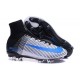 Nike Mercurial Superfly V FG ACC Nuove Scarpa da Calcetto Bianco Blu Nero