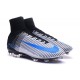 Nike Mercurial Superfly V FG ACC Nuove Scarpa da Calcetto Bianco Blu Nero