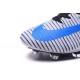 Nike Mercurial Superfly V FG ACC Nuove Scarpa da Calcetto Bianco Blu Nero