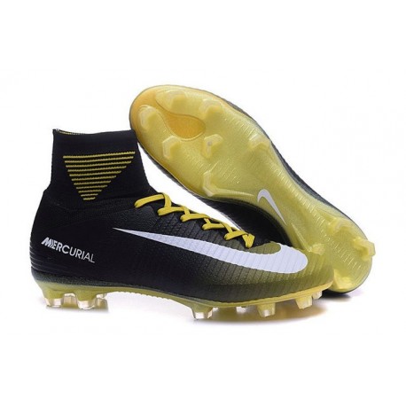 Nike Mercurial Superfly 5 FG Scarpa Uomo Nero Giallo Bianco