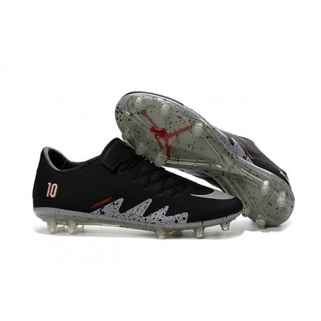 Scarpini Calcio Nike Hypervenom Phinish Neymar x Jordan FG Nero Metallico