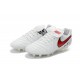 Nike Scarpette da Calcio 2016 Tiempo Legend 6 Tech Craft FG Bianco Rosso