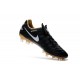 Nike Scarpette da Calcio 2016 Tiempo Legend 6 Tech Craft FG Nero Bianco Oro