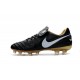 Nike Scarpette da Calcio 2016 Tiempo Legend 6 Tech Craft FG Nero Bianco Oro