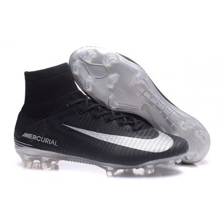 Nike Mercurial Superfly V FG Nuovo Scarpa da Calcio Uomo Nero Metallico