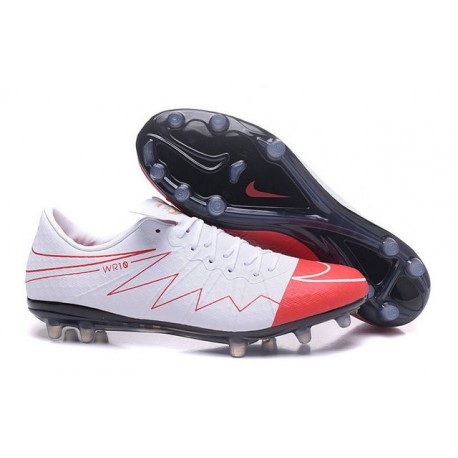 Scarpini Calcio Wayne Rooney Nike Hypervenom Phinish FG Bianco Rosso