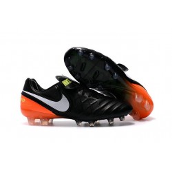 Nike Tiempo Legend VI FG Pelle Scarpe Calcio Nero Arancio