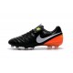 Nike Tiempo Legend VI FG Pelle Scarpe Calcio Nero Arancio