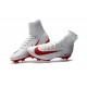 Nike Mercurial Superfly V FG Nuovo Scarpa da Calcio Uomo Bianco Rosso