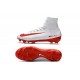 Nike Mercurial Superfly V FG Nuovo Scarpa da Calcio Uomo Bianco Rosso