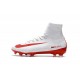 Nike Mercurial Superfly V FG Nuovo Scarpa da Calcio Uomo Bianco Rosso