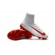 Nike Mercurial Superfly V FG Nuovo Scarpa da Calcio Uomo Bianco Rosso