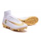 Nike Mercurial Superfly V FG Nuovo Scarpa da Calcio Real Madrid FC Bianco Oro