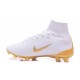 Nike Mercurial Superfly V FG Nuovo Scarpa da Calcio Real Madrid FC Bianco Oro