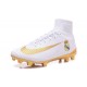 Nike Mercurial Superfly V FG Nuovo Scarpa da Calcio Real Madrid FC Bianco Oro