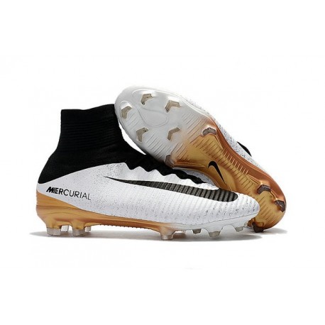 Nike Mercurial Superfly 5 FG 2017 Scarpe Calcio Uomo Bianco Oro Nero