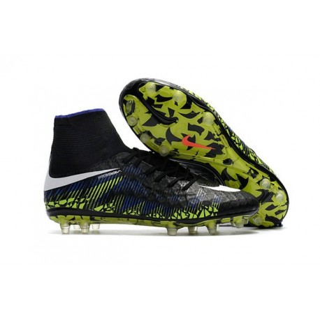 Nike Hypervenom Phantom II FG - Chaussures de Football Nero Blu Verde