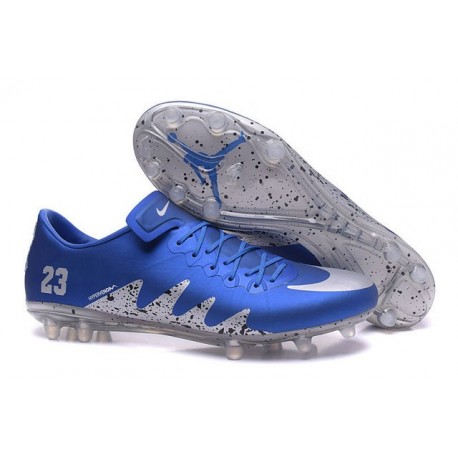 Scarpini Calcio Nuove Nike Hypervenom Phinish FG Neymar Jordan NJR Blu Metallico