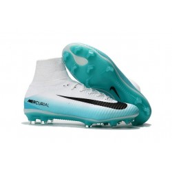 Scarpa da Calcio Nuovo Nike Mercurial Superfly V FG Bianco Blu Nero