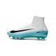 Scarpa da Calcio Nuovo Nike Mercurial Superfly V FG Bianco Blu Nero