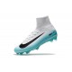 Scarpa da Calcio Nuovo Nike Mercurial Superfly V FG Bianco Blu Nero