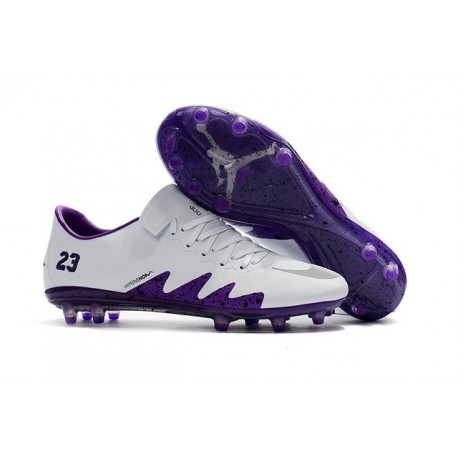 Scarpini Calcio Nuove Nike Hypervenom Phinish FG Neymar X Jordan Bianco Viola