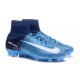 Scarpa da Calcio Nuovo Nike Mercurial Superfly V FG Blu Bianco