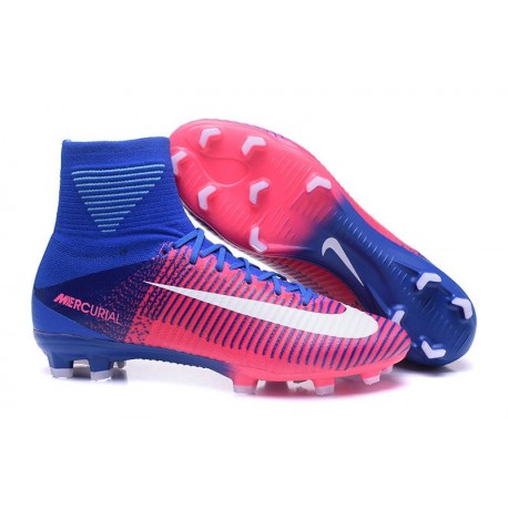 Scarpa da Calcio Nuovo Nike Mercurial Superfly V FG Rosa Blu