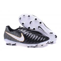 Scarpe da Calcio Nuovo 2017 Nike Tiempo Legend VII FG Nero Bianco Oro