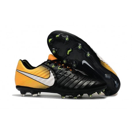 Scarpe da Calcio Nuovo 2017 Nike Tiempo Legend VII FG Nero Giallo