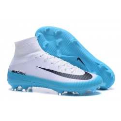 Nike Nuovo Scarpa Calcio Mercurial Superfly 5 FG Uomo Bianco Blu