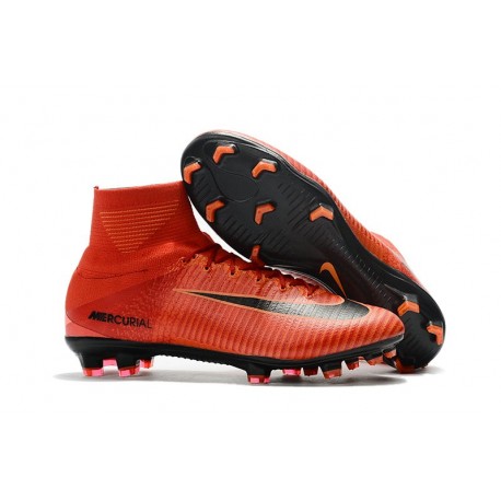 Nike Nuovo Scarpa Calcio Mercurial Superfly 5 FG Uomo Rosso Nero