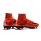 Nike Nuovo Scarpa Calcio Mercurial Superfly 5 FG Uomo Rosso Nero