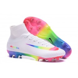 Nike Nuovo Scarpa Calcio Mercurial Superfly 5 FG Uomo Bianco Arcobaleno