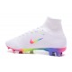 Nike Nuovo Scarpa Calcio Mercurial Superfly 5 FG Uomo Bianco Arcobaleno