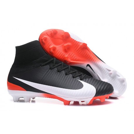 Scarpe da Calcio Nike Mercurial Superfly V FG ACC - Nero Bianco Rosso