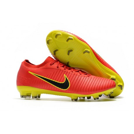 Scarpe Nike Mercurial Vapor Flyknit Ultra FG - Rosso Giallo