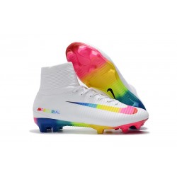 Scarpe Nuovo Nike Mercurial Superfly V FG ACC Bianco Colorato