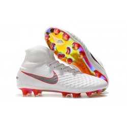 Nike Magista Obra 2 FG Scarpe da Calcio Bianco Grigio Rosso