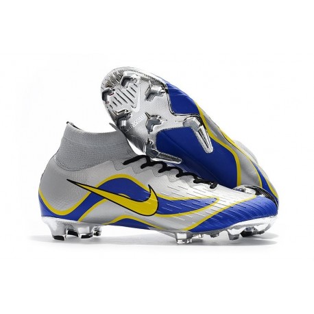 Scarpa da Calcio Nike Mercurial Superfly VI 360 Elite FG Metallico Blu Giallo