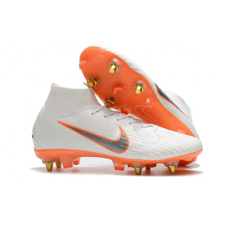 Nike Mercurial Superfly VI Elite Anti-Clog SG-Pro Bianco Arancio