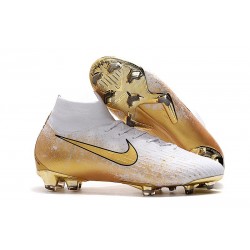 Scarpe Nuovo Nike Mercurial Superfly VI Elite FG - Bianco Oro