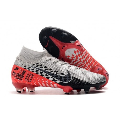 Neymar Nike Mercurial Superfly VII Elite FG Cromo Nero Rosso Orbita Platino