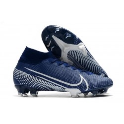 Scarpe Nuovo Nike Mercurial Superfly 7 Elite FG Blu Bianco